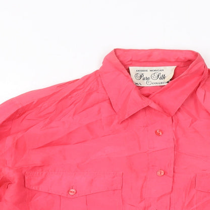Womens UK Size M Debbie Morgan Pink Basic Button-Up