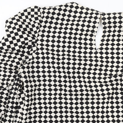 H&M Womens Beige Check Jacket Size 8