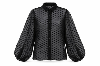 Womens UK Size M IVIVI Black Basic Button-Up
