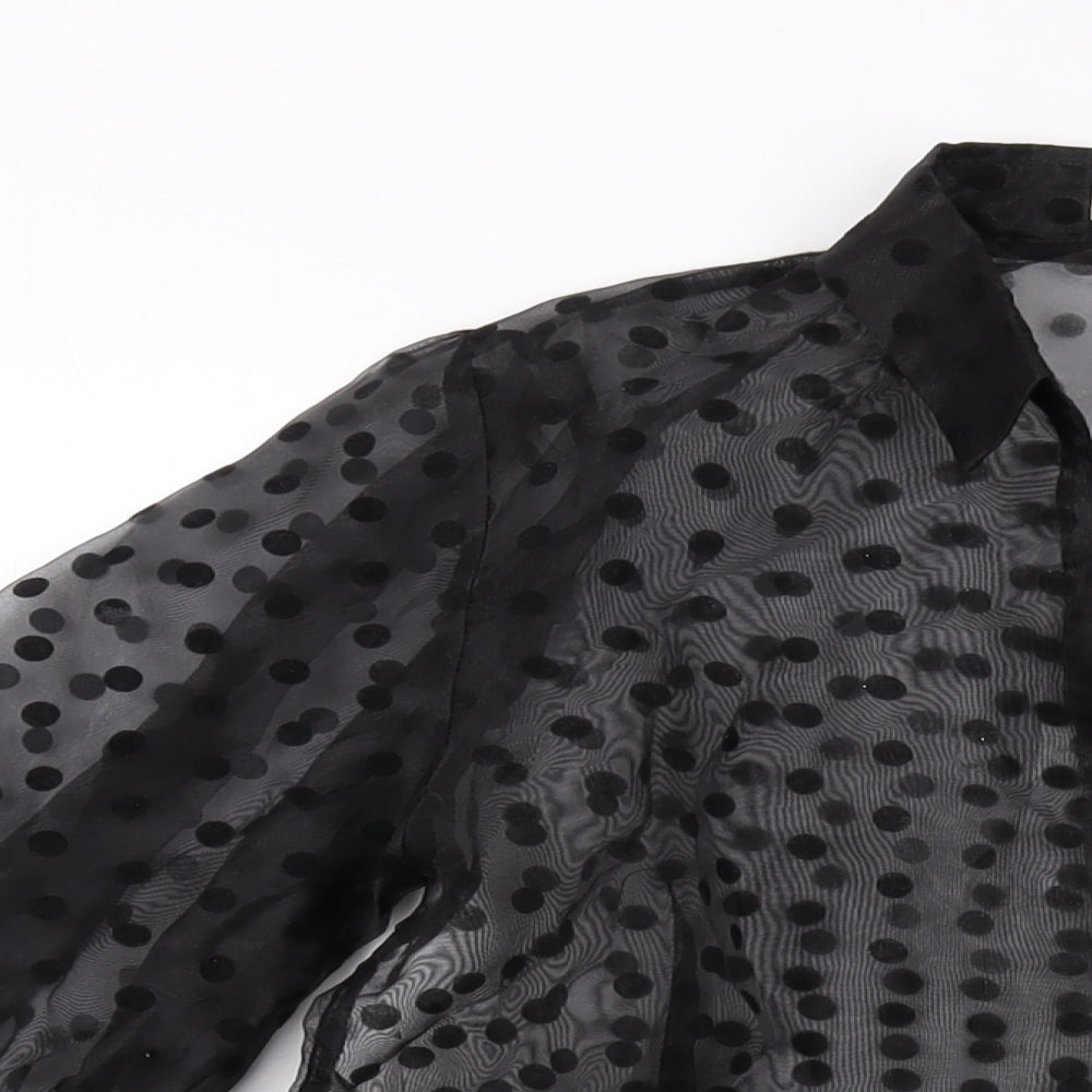 Womens UK Size M IVIVI Black Basic Button-Up