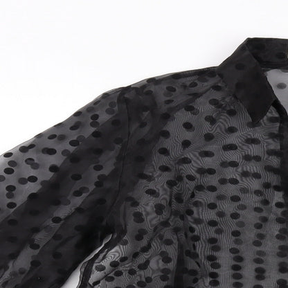 Womens UK Size M IVIVI Black Basic Button-Up