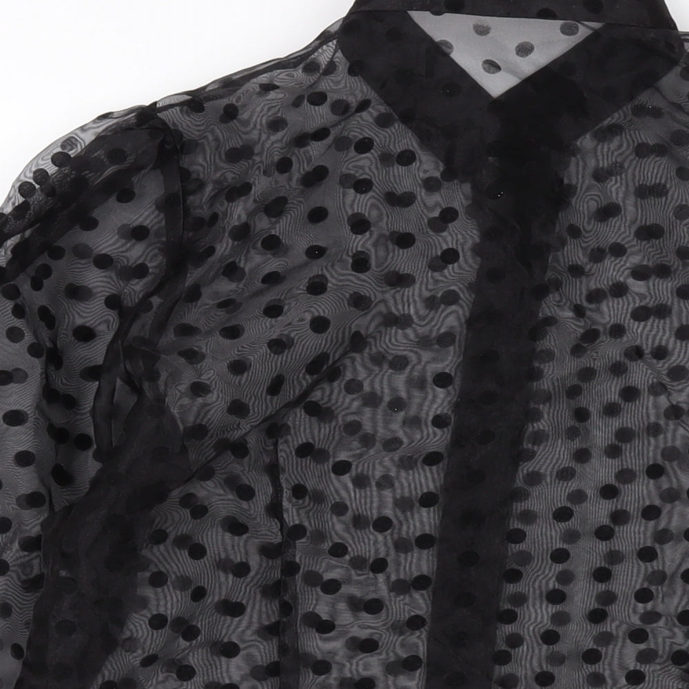 Womens UK Size M IVIVI Black Basic Button-Up