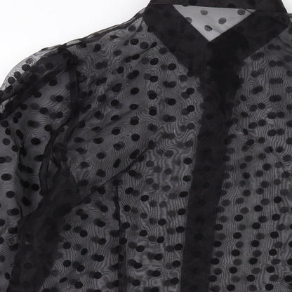 Womens UK Size M IVIVI Black Basic Button-Up