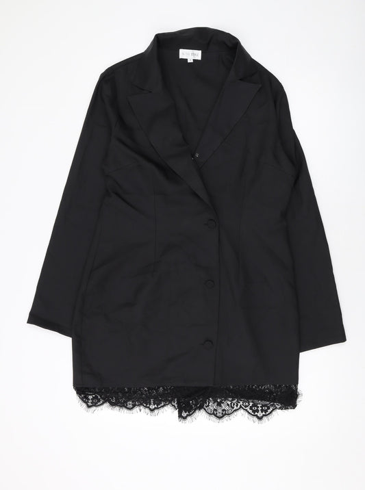 In the Style Womens Black Jacket Size 14 Button