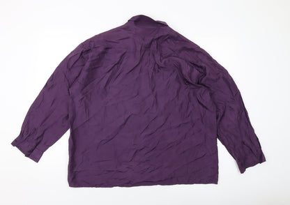 Womens UK Size M Collection Purple Basic Button-Up