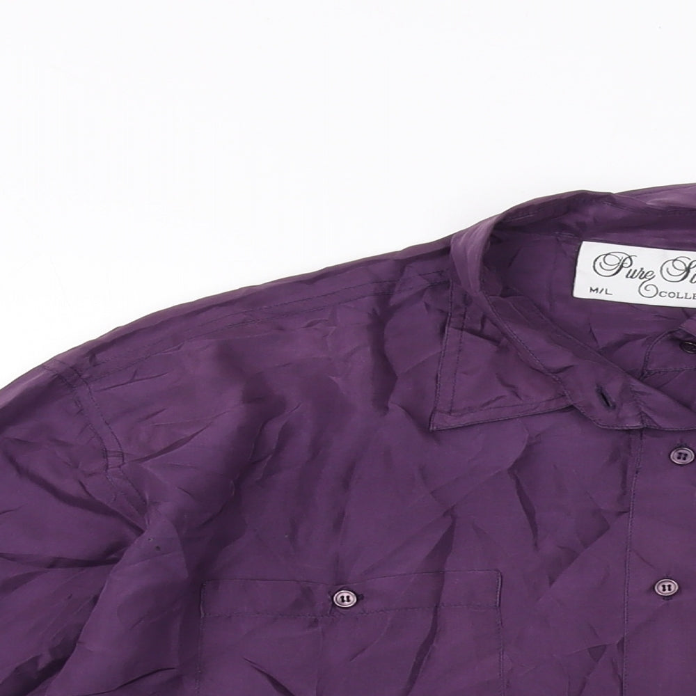 Womens UK Size M Collection Purple Basic Button-Up