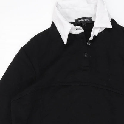 Womens UK Size S Cameo Rose Black Tunic Blouse