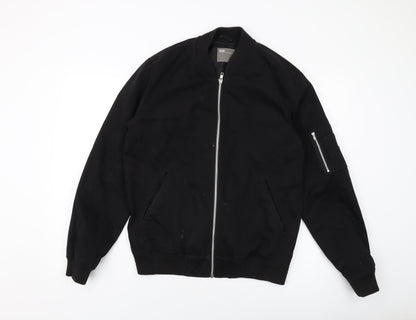 ASOS Mens Black Bomber Jacket Jacket Size M Zip