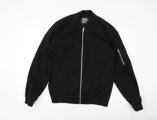 ASOS Mens Black Bomber Jacket Jacket Size M Zip