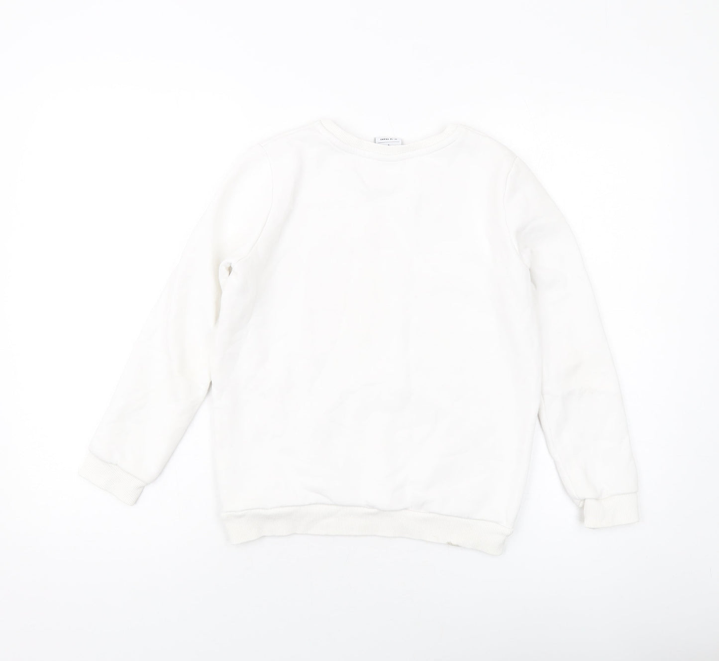 Hype Girls White Cotton Pullover Sweatshirt Size 11-12 Years Pullover