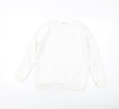 Hype Girls White Cotton Pullover Sweatshirt Size 11-12 Years Pullover