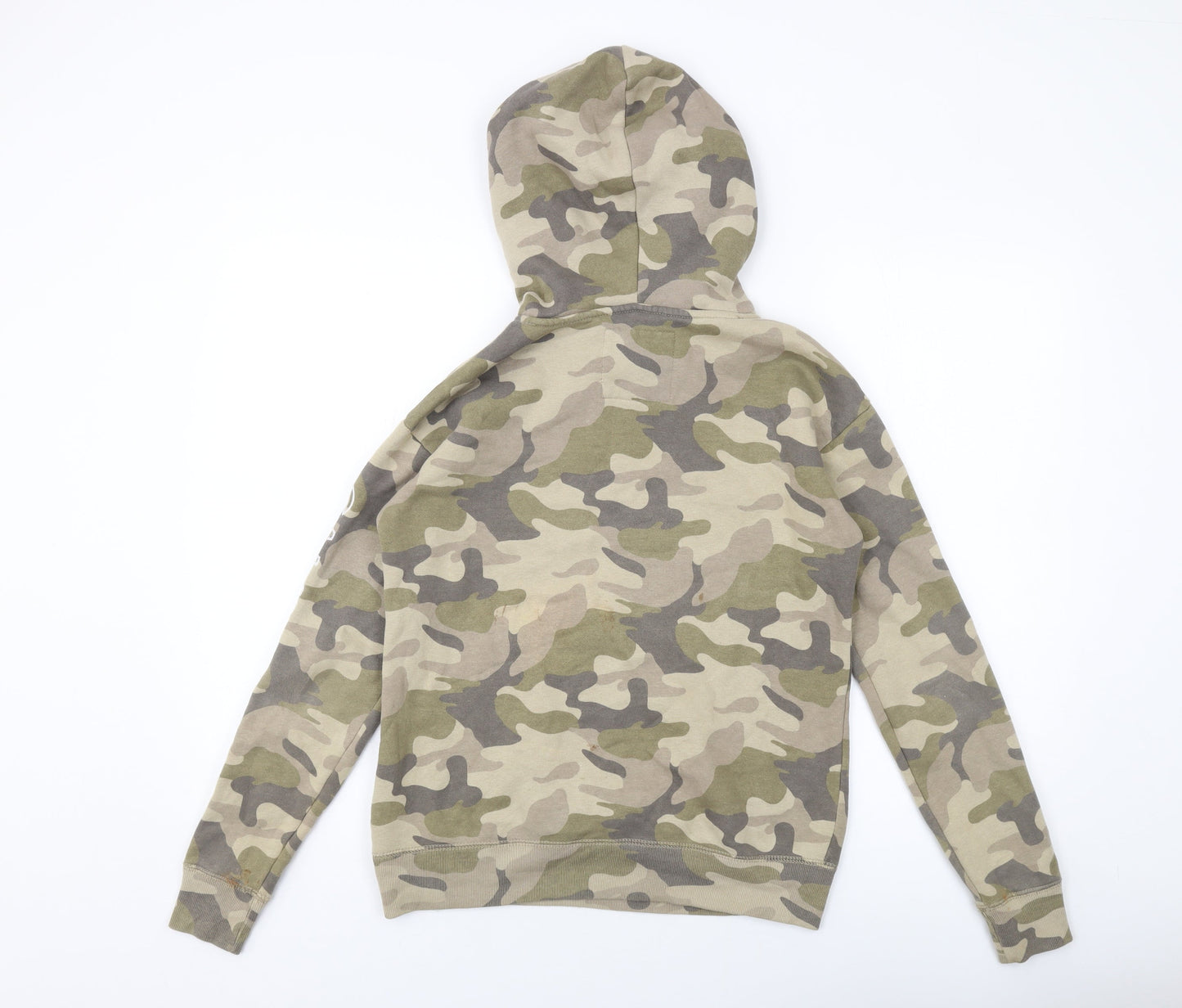 Hollister Womens Green Camouflage Cotton Pullover Hoodie Size XS Pullover