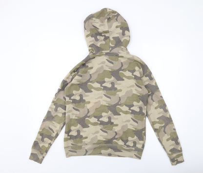 Hollister Womens Green Camouflage Cotton Pullover Hoodie Size XS Pullover