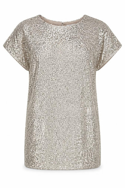 Fashions Womens Gold Polyester Mini Size 10 Round Neck Button