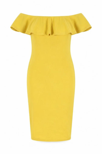 Dolly Diva Womens Yellow Polyester Bodycon Size 12 Round Neck Pullover