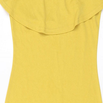 Dolly Diva Womens Yellow Polyester Bodycon Size 12 Round Neck Pullover