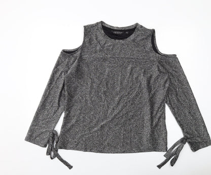 Womens UK Size 18 Dorothy Perkins Silver Basic Blouse