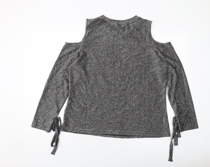 Womens UK Size 18 Dorothy Perkins Silver Basic Blouse