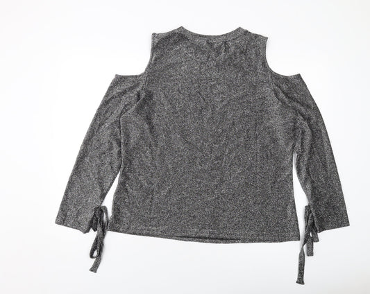 Womens UK Size 18 Dorothy Perkins Silver Basic Blouse