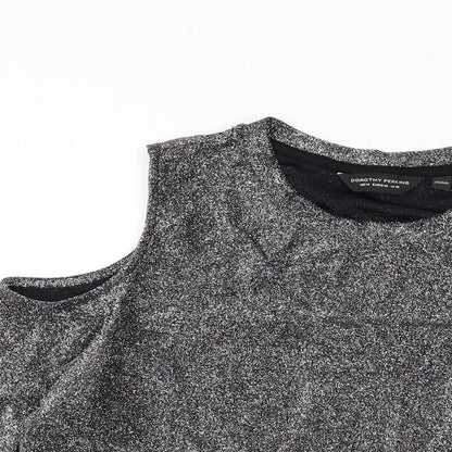 Womens UK Size 18 Dorothy Perkins Silver Basic Blouse