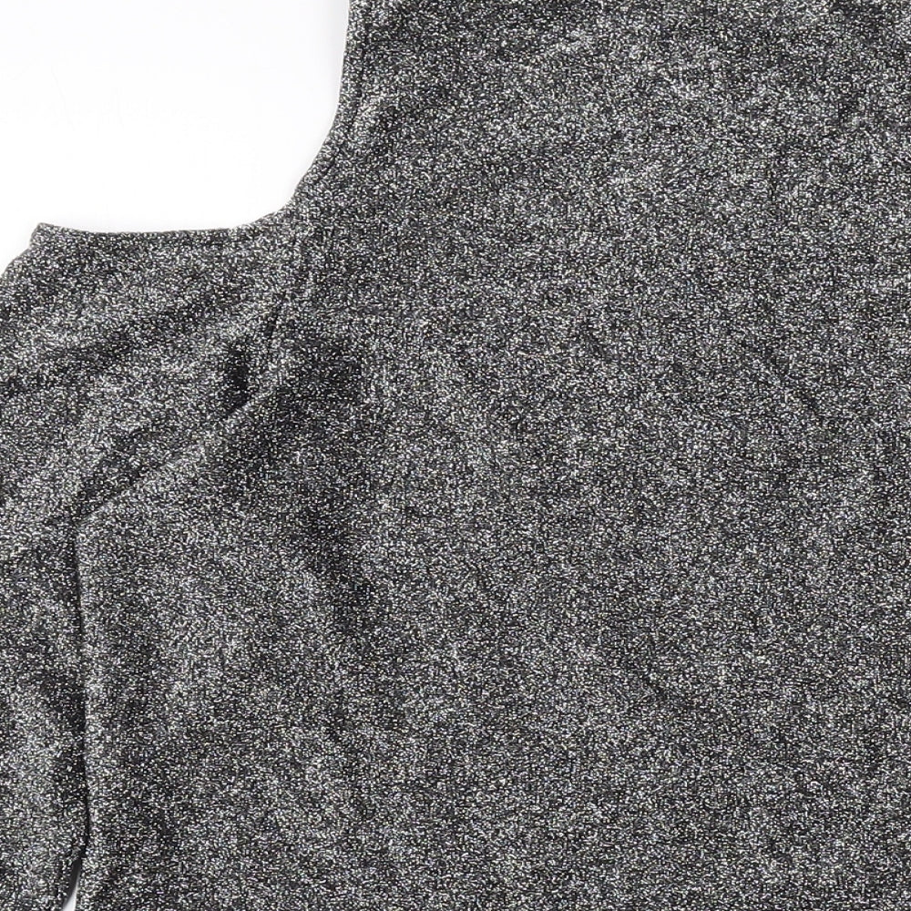 Womens UK Size 18 Dorothy Perkins Silver Basic Blouse