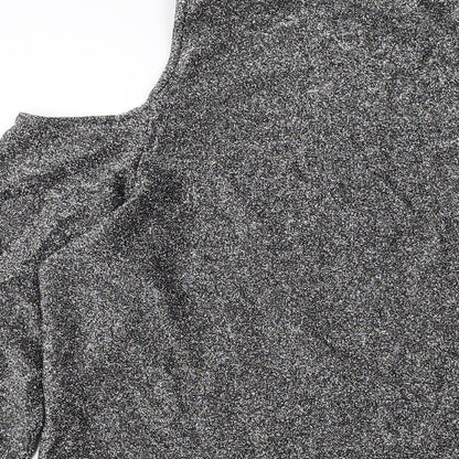 Womens UK Size 18 Dorothy Perkins Silver Basic Blouse