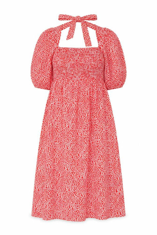 Lola May Womens Red Geometric Polyester A-Line Size 10 Square Neck Pullover