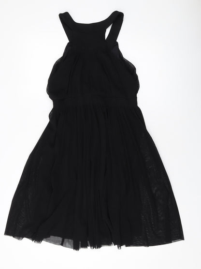 H&M Womens Black Polyester A-Line Size M V-Neck Pullover