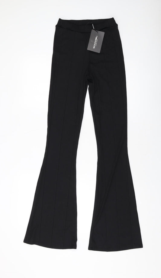 Womens UK Size 8 PRETTYLITTLETHING Regular Fit  Black Trousers