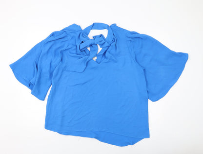 Womens UK Size 14 River Island Blue Basic Blouse