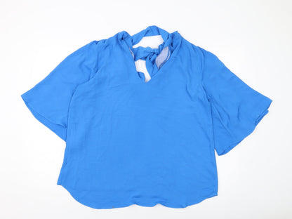 Womens UK Size 14 River Island Blue Basic Blouse