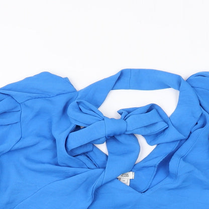 Womens UK Size 14 River Island Blue Basic Blouse