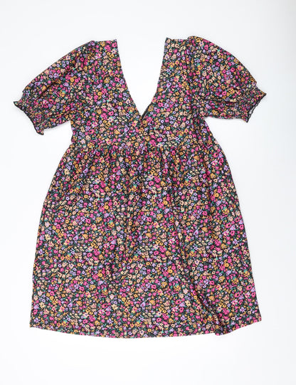 Miss Selfridge Womens Multicoloured Fair Isle Polyester A-Line Size 14 V-Neck Pullover