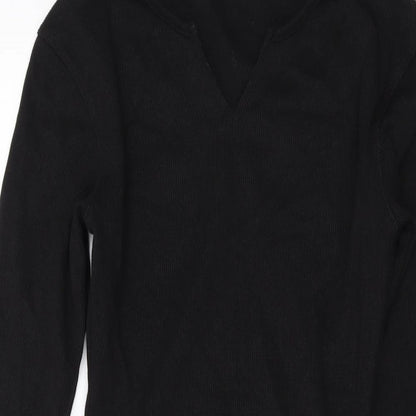 Nasty Gal Womens Black Polyester Bodycon Size 8 V-Neck Pullover
