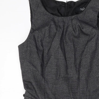NEXT Womens Grey Polyester A-Line Size 6 Round Neck Zip