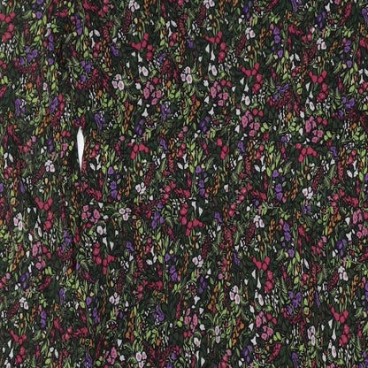 Blue Vanilla Womens Multicoloured Floral Polyester A-Line Size 8 Round Neck Zip