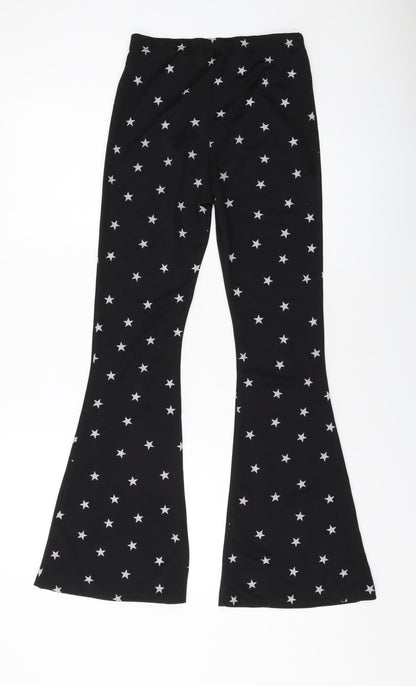 Nasty Gal Womens Beige Geometric Polyester Trousers Size 8 L28 in Regular