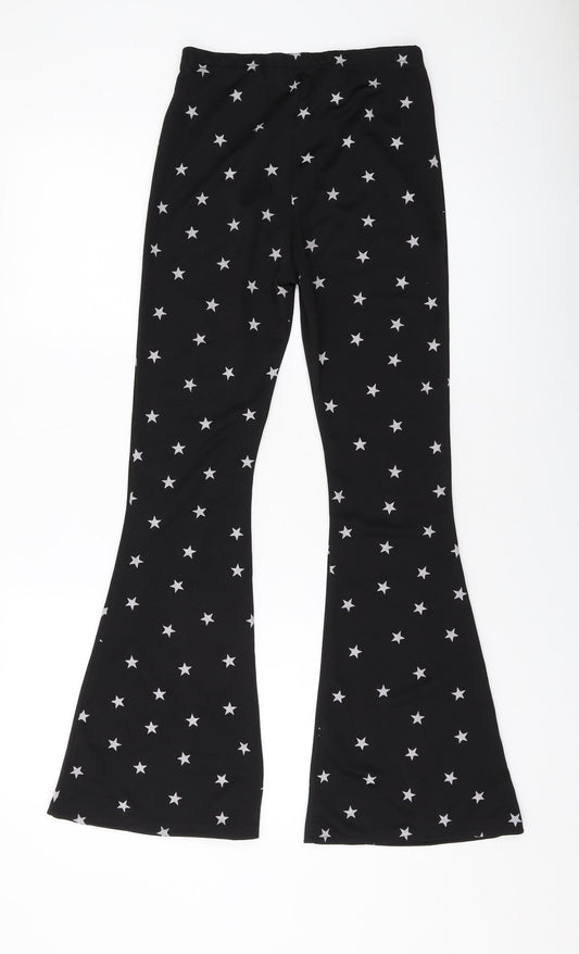 Nasty Gal Womens Beige Geometric Polyester Trousers Size 8 L28 in Regular