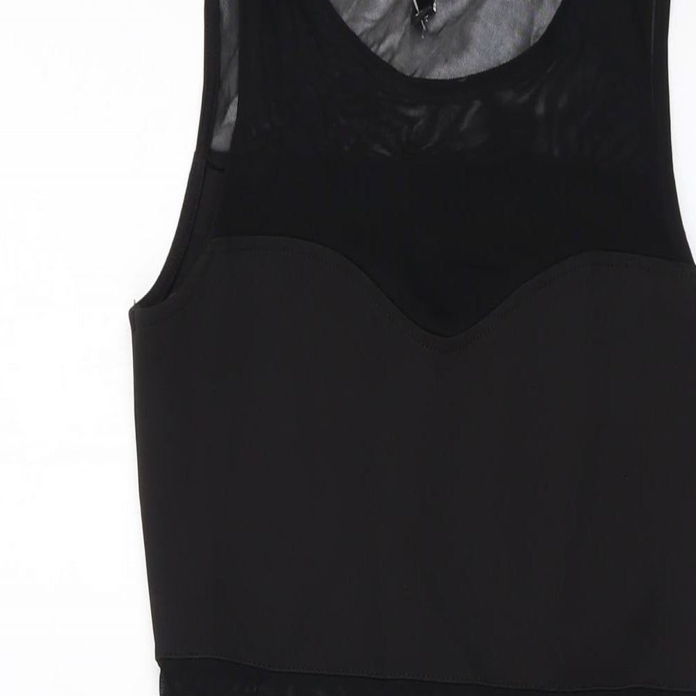 H&M Womens Black Polyester Mini Size 10 Round Neck Pullover