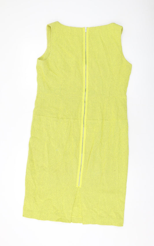 Myleene Klass Womens Yellow Polyester Sheath Size 18 Round Neck Zip