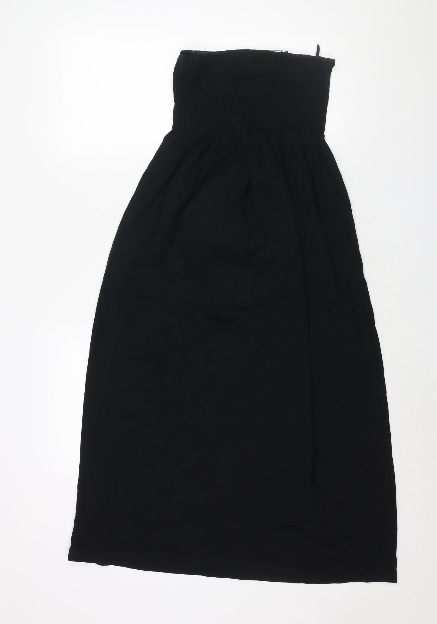 NEXT Womens Black Viscose Shift Size 12 Square Neck Pullover - Rouched Bodice