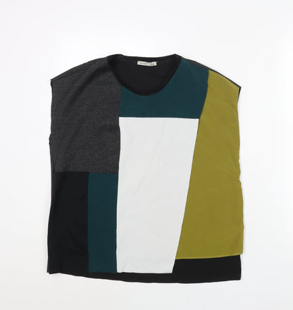 Womens UK Size L Zara Multicoloured Basic Blouse