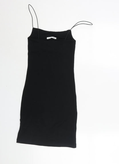 Zara Womens Black Cotton Mini Size S Scoop Neck Pullover