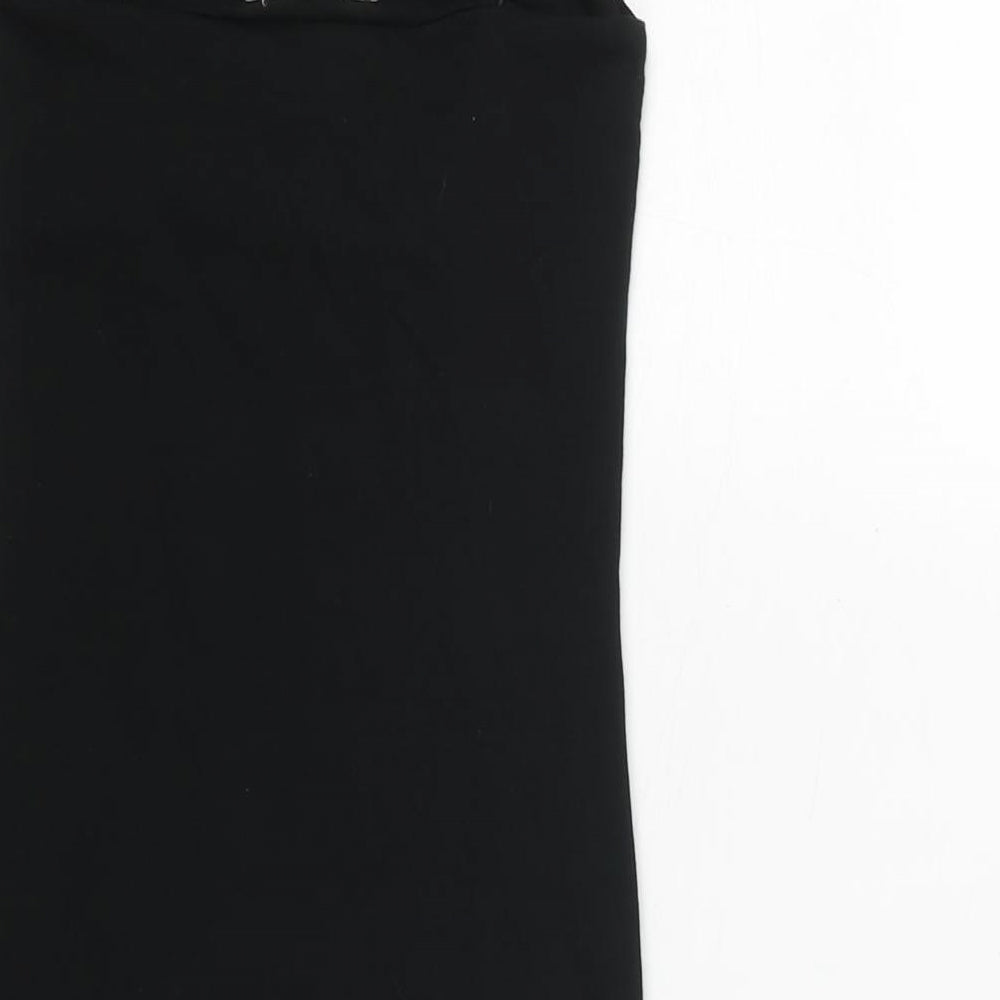 Zara Womens Black Cotton Mini Size S Scoop Neck Pullover