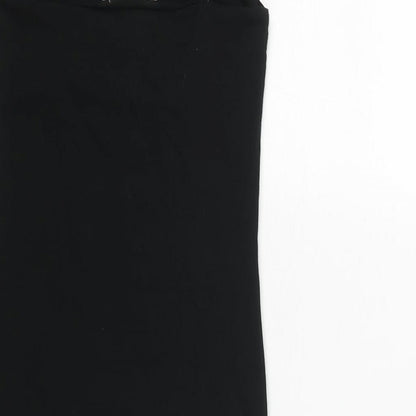 Zara Womens Black Cotton Mini Size S Scoop Neck Pullover