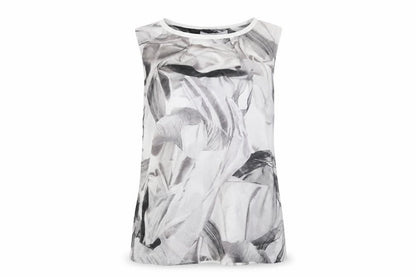Next Womens Grey Geometric Polyester Camisole Blouse Size 10 Round Neck