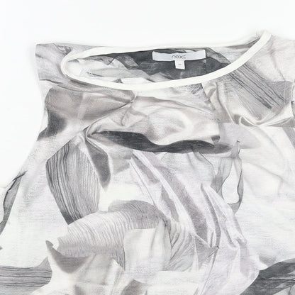 NEXT Womens Grey Geometric Polyester Camisole Blouse Size 10 Round Neck