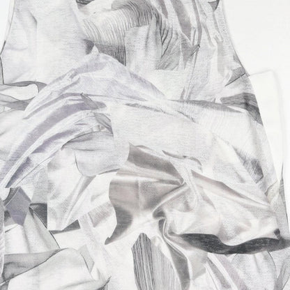 NEXT Womens Grey Geometric Polyester Camisole Blouse Size 10 Round Neck