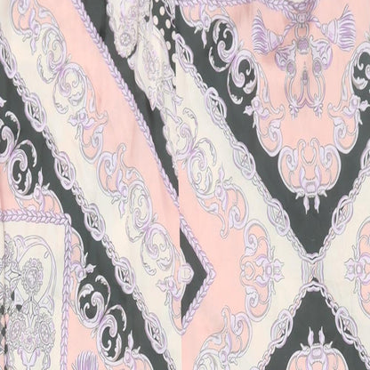 River Island Womens Pink Geometric Polyester Jumpsuit One-Piece Size 8 L28 in Tie - Frill