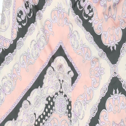 River Island Womens Pink Geometric Polyester Jumpsuit One-Piece Size 8 L28 in Tie - Frill